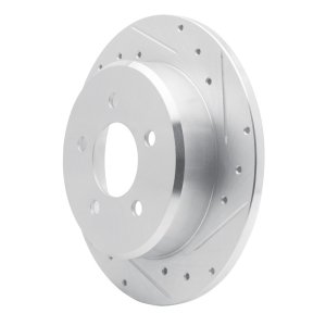 Chrysler Town & Country Brake Rotor (1) - Rear Right - R1 Concepts - Drilled & Slotted - Silver - `97-`07